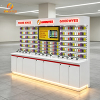 Présentoir de Téléphones Personnalisé avec Écran Numérique LED Effet Bois et Plaque de Présentation – Vitrine de Téléphonie Mobile pour Magasin en Ligne – OEM