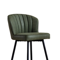 Tabouret de bar avec dossier à ailes capitonné en similicuir, chaise de bar haute avec repose-pieds pour îlot de cuisine, café, hôtel, restaurant