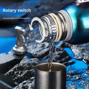 Thermos à vide en titane pur avec affichage mécanique de la température, grande capacité, infuseur à thé, 6-12 tasses - Product Image 4
