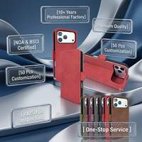 Étui portefeuille vintage en similicuir suédé mat avec fentes pour cartes et support rotatif à 360° °   Coque de protection antichoc pour iPhone 11PRO/PRO MAX
