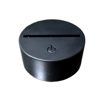 Veilleuse LED avec base tactile, ABS noir et blanc, câble USB et télécommande pour chambre à coucher, taille moyenne, alimentation par prise secteur ou batterie