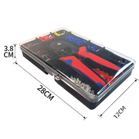 Kit Complet Pince à Sertir HSC8 6-4A pour Embouts Isolés et Tubulaires, avec Dénudeur de Fils et Boîte de Rangement