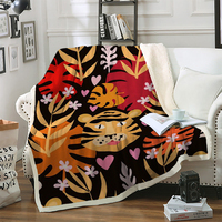 Yutong cobertor infantil, padrão de tigre bonito de desenho animado de pelúcia para adultos e crianças, de microfibra casual 150x200cm