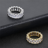 Bague Hip Hop en Laiton et Zircon Cubique, Bijou Tendance Streetwear, Vente en Gros, Fournisseur OEM ODM