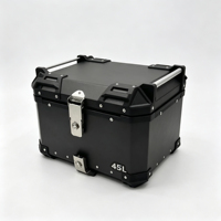 Boîte à bagages arrière pour moto en aluminium de 45 L, robuste, étanche, avec serrure de sécurité