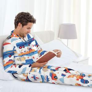 Image personnalisée Ensemble pyjama à manches longues personnalisable pour hommes Robe de chambre confortable en soie avec vêtements de maison Caractéristiques Taille XL - Product Image 5