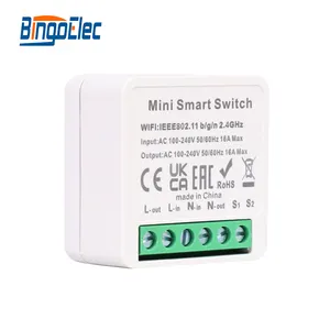 Bingoelec WiFi Touch Sensor Switch Module 1 Gang 2 Way Wall Light Ignition Switch Drive Module