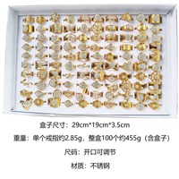 Lot de 100 bagues empilables pour femmes, en cristal et strass, pour démonter sur les doigts, accessoires de bijoux