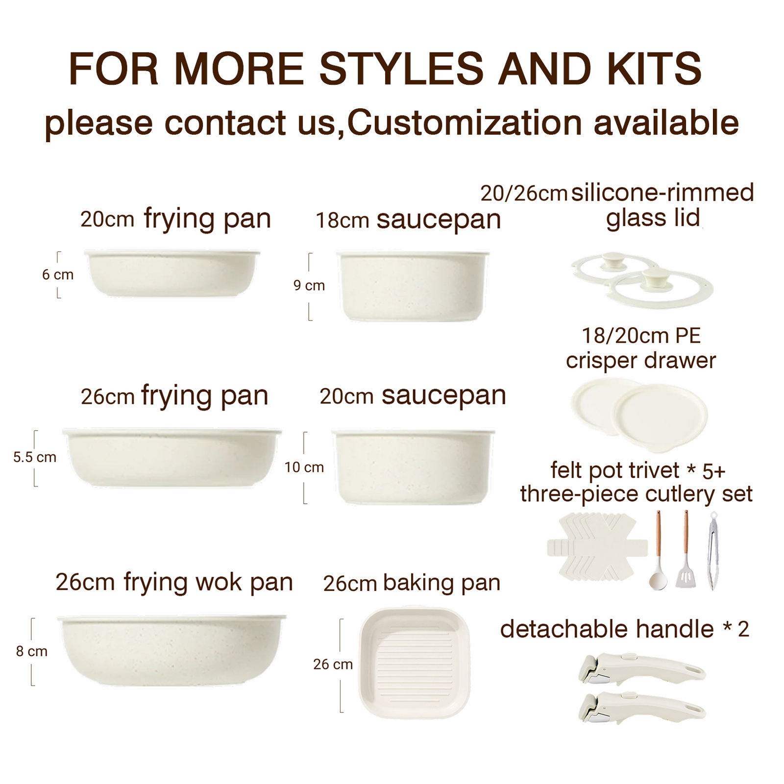 17-Piece High Quality Non-Stick Multi-Purpose Aluminum Alloy Cookware Set Induction Bottom Pot Cover Detachable Handle Frying · image 6