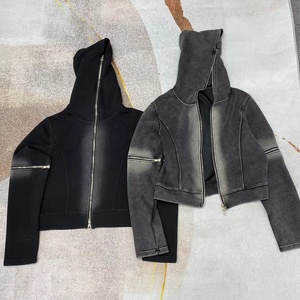 OEM Personnalisé Hommes Hiver Imprimer Longs Hoodies Polyester Polaire French Terry Zip-up Respirant Coupe-Vent Écran Teint - Product Image 5