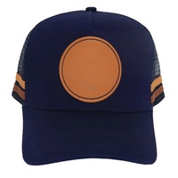 Gorra de Camionero de 5 Paneles de Algodón y Malla de Alta Calidad, Gorra de Béisbol Moderna para Adultos con Visera Curva de Cuero, Estilo Playa