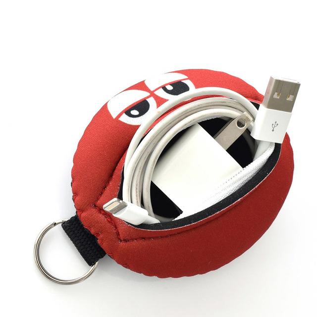 Hot Sale Cute Neoprene Coin Purse with Zipper Portable Keychain for Promotional Cartoon Gifts