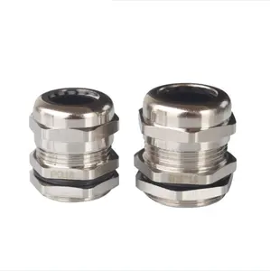 PG7 metal cable waterproof joint 11 copper nickel plated PG9 wire fixed head connector PG13.5 cable joint