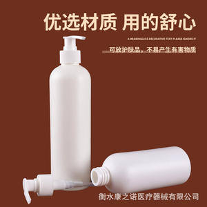 Botella dosificadora redonda blanca de 300 ml y 500 ml, dispensador manual de plástico para jabón de manos, loción, gel de ducha y champú. - Product Image 4