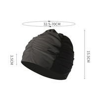 Bonnet de bain à cheveux longs unisexe pour femmes et filles bonnet de bain drapé extensible taille libre piscine sport turban élastique en nylon