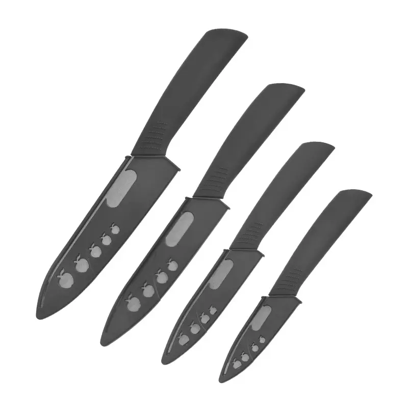 家庭用キッチンカット野菜と肉のストレートヘア5点セット黒刃セラミックセットナイフ