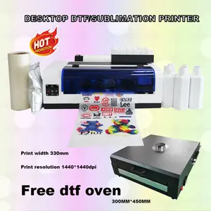 Dtf Inkt Jet Film Sticker Tshirt Drukmachine Warmte Overdracht Sublimatie Roll R1390 Printkop A3 + Digitale Inkjet Dtf Printer