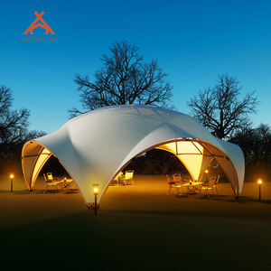 Carpa Comercial Kawagebo Kamp de 12m y 9m, Domo Geodésico Lotus Lane, Toldo en Forma de Concha, Gazebo de Arco de Circo, Carpa Estrella para Banquetes - Product Image 1