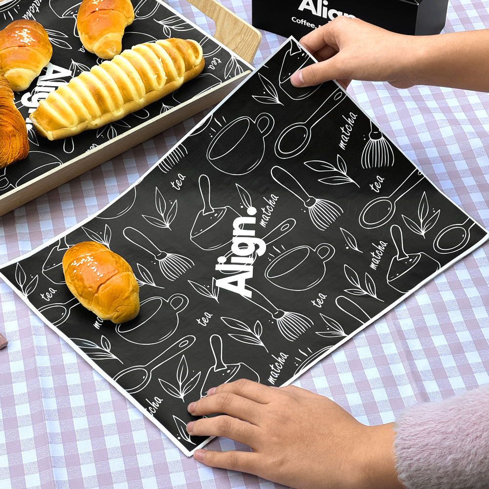 Food Grade Oril Proof Wax Coated Paper Printable Sandwich Paper For Bread Hamburger Wrapping Paper Plate Pad Take Away
