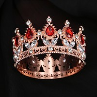 Bunte Barock krone mit Strass steinen für Hochzeit, Geburtstag, Kuchen dekoration & Party zubehör