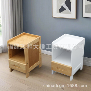 Solid Wood Nightstand With Drawer Storage <b>Cabinet</b> For Bedroom Simple Design <b>Small</b> Household Furniture - Product Image 5