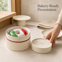 Boîte cylindrique en papier pour gâteau rond personnalisée, logo en feuille d'or, emballage pour pâtisserie, boîte cadeau pour cheesecake, emballage pour dessert