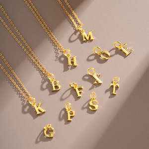 Fine personnalisé 925 argent Sterling plaqué or Vermeil lettre initiale breloques bijoux accessoires faisant pendentif collier - Product Image 2