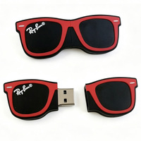 Custom PVC Sunglasses USB Flash Drive, Rayban Shaped USB Stick, Eyeglass Shape USB Pen Drive for Optical Shop Promotional Gift