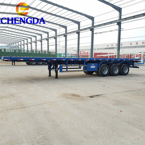 Semi Trailer Flatbed Kontainer Ultra Kuat 20ft/40ft/45ft <span class=keywords><strong>40</strong></span>/60/80Ton untuk Tugas Berat - Product Image 1