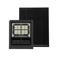 Projecteur LED Solaire 200W Direct Usine, Étanche IP65, Détecteur Crépusculaire, Télécommande, en Aluminium et Verre Trempé, pour Jardin