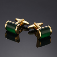 Boutons de manchette ronds en or et argent avec zircon rose et perles carrées pour hommes, boutons de manchette de chemise de style français
