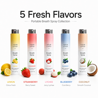 Semprotan Napas Portabel 8ml 5 Rasa Lemon Strawberry Lychee Blueberry Kelapa Perawatan Mulut Saat Bepergian Semprotan Kesegaran Percaya Diri Penggunaan Sehari-hari