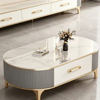 Table basse en dalle de pierre de luxe léger, mobilier moderne et simple pour chambre et appartement