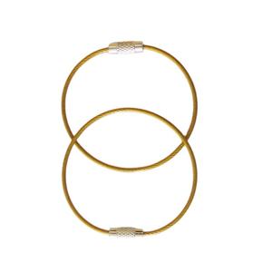 EWANG Golden 150MM Stainless Steel Screw Lock Wire Rope Keychain - Product Image 1