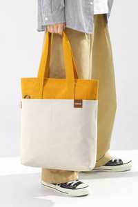 Women's Casual Cotton <b>Canvas</b> <b>Tote</b> <b>Bag</b> with Zipper Closure Eco-Friendly Shopping <b>Bag</b> <b>Large</b> Capacity Flat Foldable Fashion Design - Product Image 2