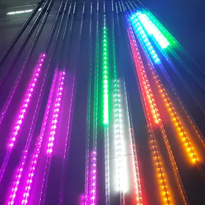 Individuelle Weihnachtsdekoration RGB lila ausstrahlende SMD-LED Meteor Regentropfen String-Licht wasserdicht mit Glasschalen Kupfer