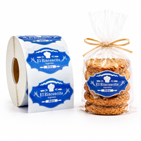 Etiqueta Adhesiva de Vinilo Impermeable para Alimentos, Impresión a Todo Color Personalizada, en Rollo, con Logotipo Troquelado, para Empaque de Pasteles, Postres, Galletas y Dulces de Panadería