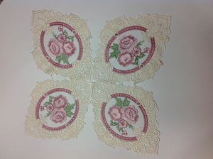 Manteles Individuales Beige Bordados de Navidad para <span class=keywords><strong>Muebles</strong></span>, Decoración Vintage para el Hogar, Decoración Victoriana para Mesa de Centro o Sala <span class=keywords><strong>Coqueta</strong></span> - Product Image 4