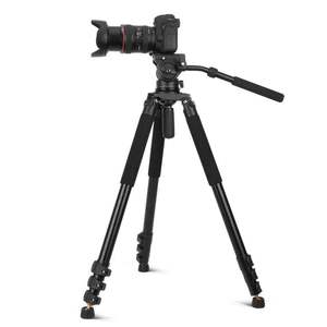 Trépied professionnel pour caméra vidéo DSLR Q680 75'' en aluminium, capacité de charge de 18 kg avec tête fluide - Product Image 1