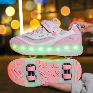 รองเท้าวิ่งเด็กคุณภาพสูงพร้อมไฟ LED ชาร์จผ่าน USB รองเท้าสเก็ตบอร์ดเด็กชายหญิงมีไฟ LED รองเท้ากีฬากลางแจ้งสำหรับเด็ก - Product Image 1
