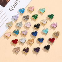 Pendentif cœur coloré incrusté de zircon Moyamiya, collier et bracelet tendance pour femmes, accessoires de bijoux DIY en fer électroplaqué