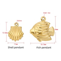 Pendentif poisson en acier inoxydable 18 carats collier à faire soi-même Pendentif océan Bijoux de mode européens et américains accessoire à breloques