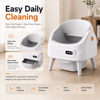 Litière pour chat semi-fermée intelligente avec contrôle WiFi, robot, 65L, grand espace, isolation des odeurs, capteur de sécurité, matériau PP