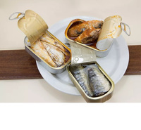Boîte de conserve rectangulaire personnalisée de haute qualité avec couvercle pour emballage de nourriture de viande de poisson de thon sardines