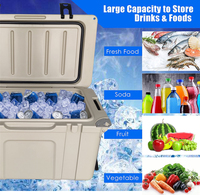 Boîte isotherme rigide en PE imperméable AHIC pour le camping en plein air avec roues, stockage portable des aliments