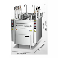 Cuiseur électrique commercial de nouilles de soupe entièrement automatique Machine à nouilles de boulette à 3 têtes Équipement de cuisson commercial de levage de gaz