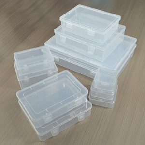 Transparent Plastic <b>Storage</b> <b>Box</b> Set Rectangle Covered For Toys Books Documents Paint Bottles Organizer 80-110 Char - Product Image 1