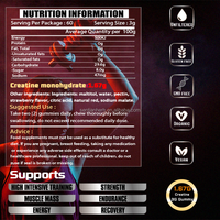 Vente en gros de Offre Spéciale Créatine Monohydrate Gummies Supplément pré-entraînement Marque privée pour hommes Femmes Sports Nutrition Lean