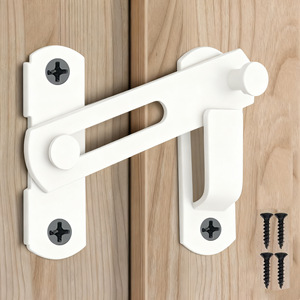 Pestillo de puerta negro moderno de acero inoxidable con pieza limitadora ajustable para puerta corredera de granero, tipo de bloqueo de interconexión A Pin - Product Image 2