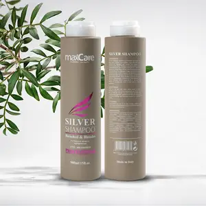 Hot sale organic silk and shine silver color hair purple shampoo for blonde hair